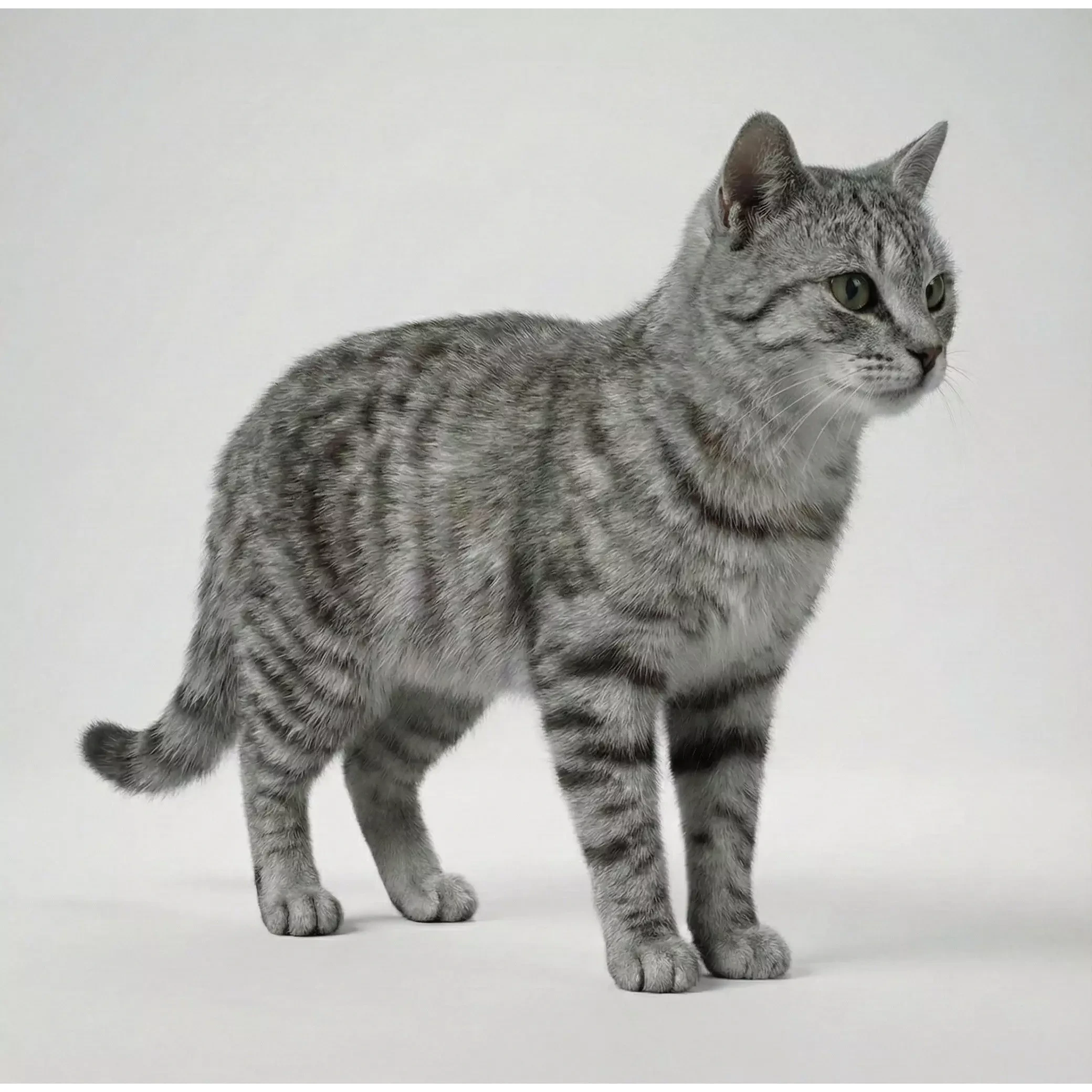 Tabby Cat Rigged Animated Fur 3D model 6