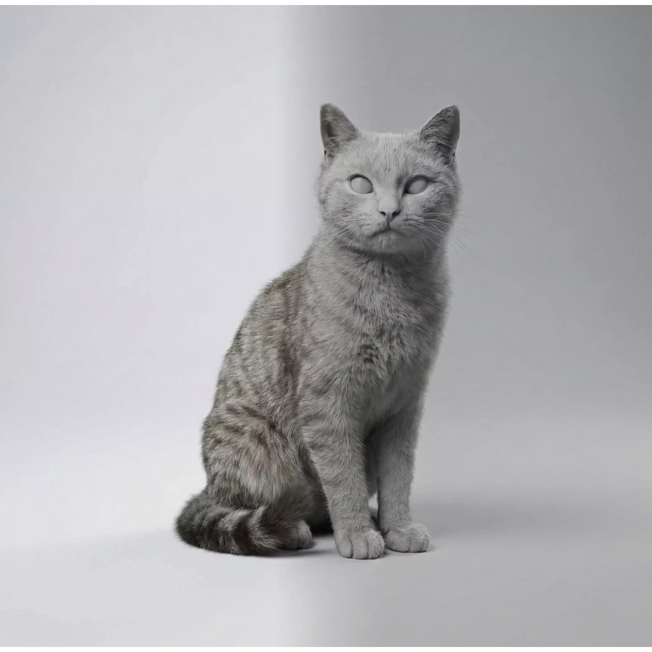 Tabby Cat Rigged Animated Fur 3D model 8