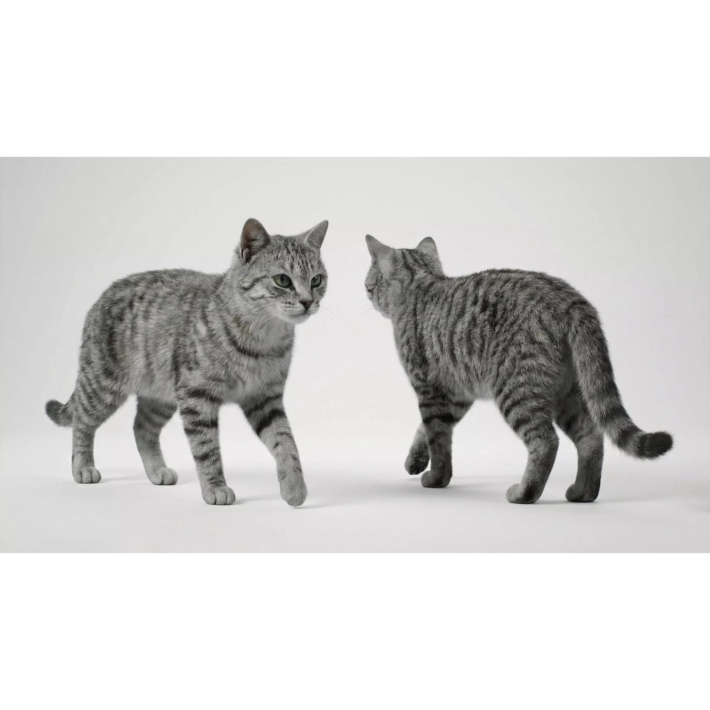 Tabby Cat Rigged Animated Fur 3D model 9