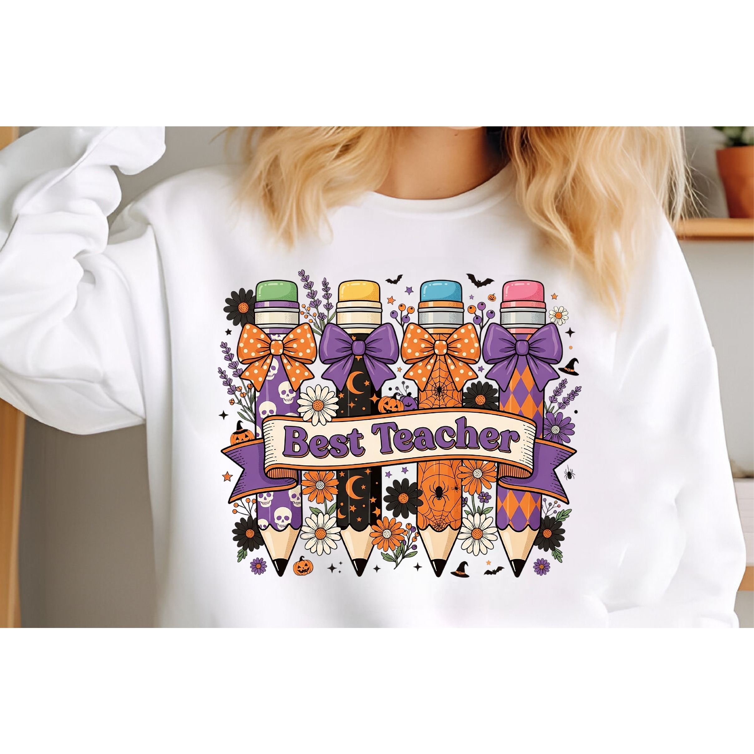 Teacher Halloween Png, T-Shirt Designs 3