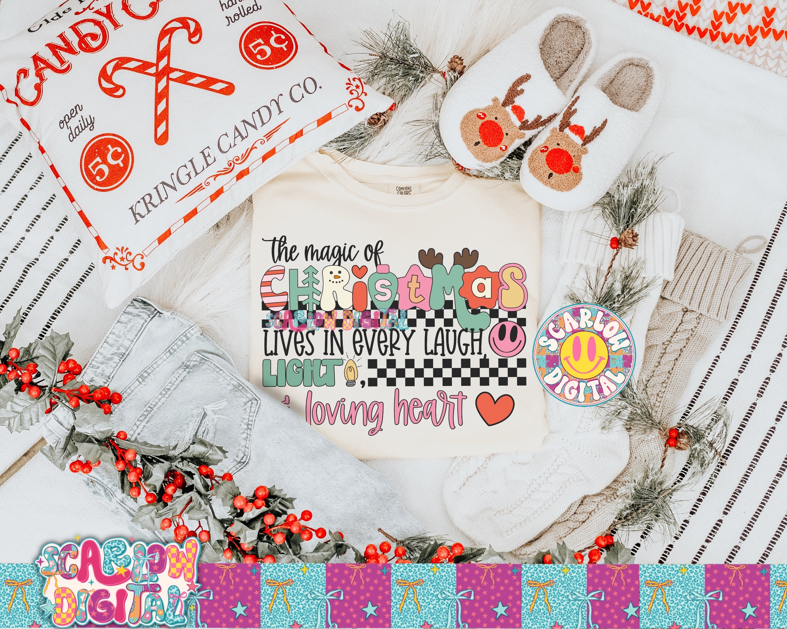 The Magic of Christmas Lives in Every Laugh & Every Loving Heart PNG Digital Design 3