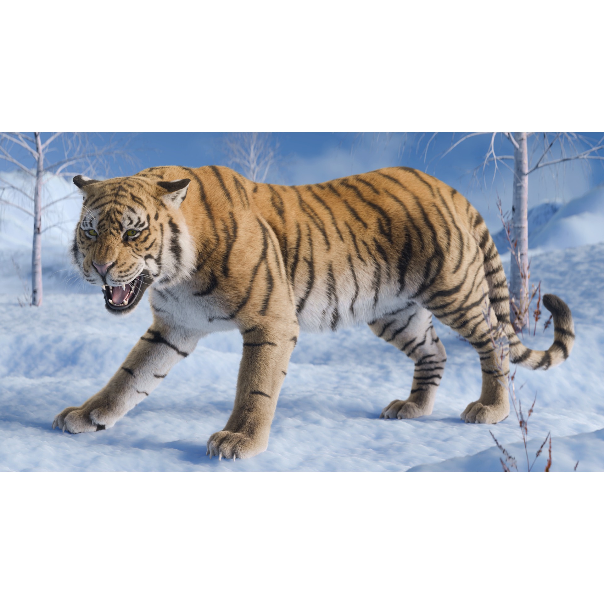 Tiger Rigged Animated 3D model 6