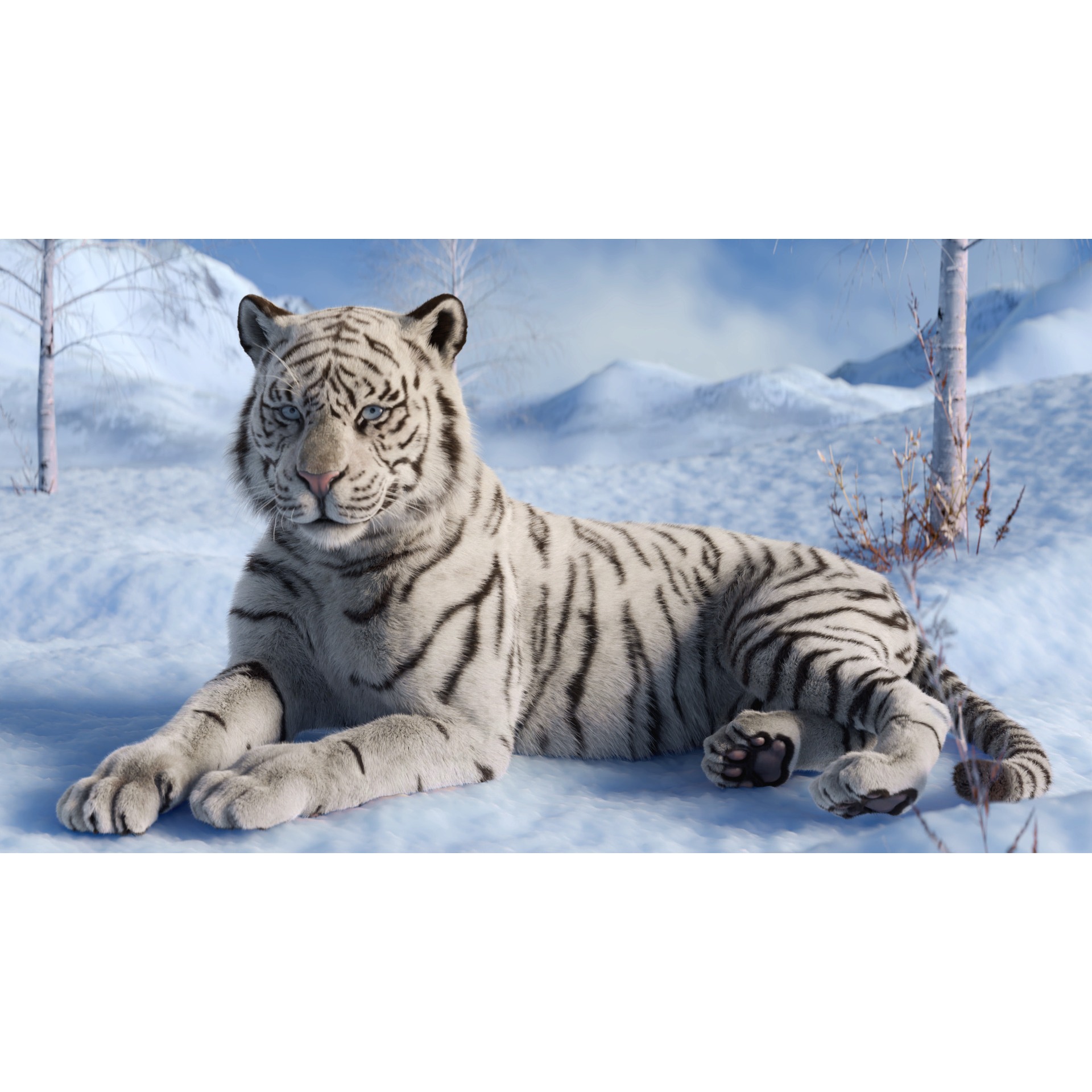 Tiger Rigged Animated 3D model 8
