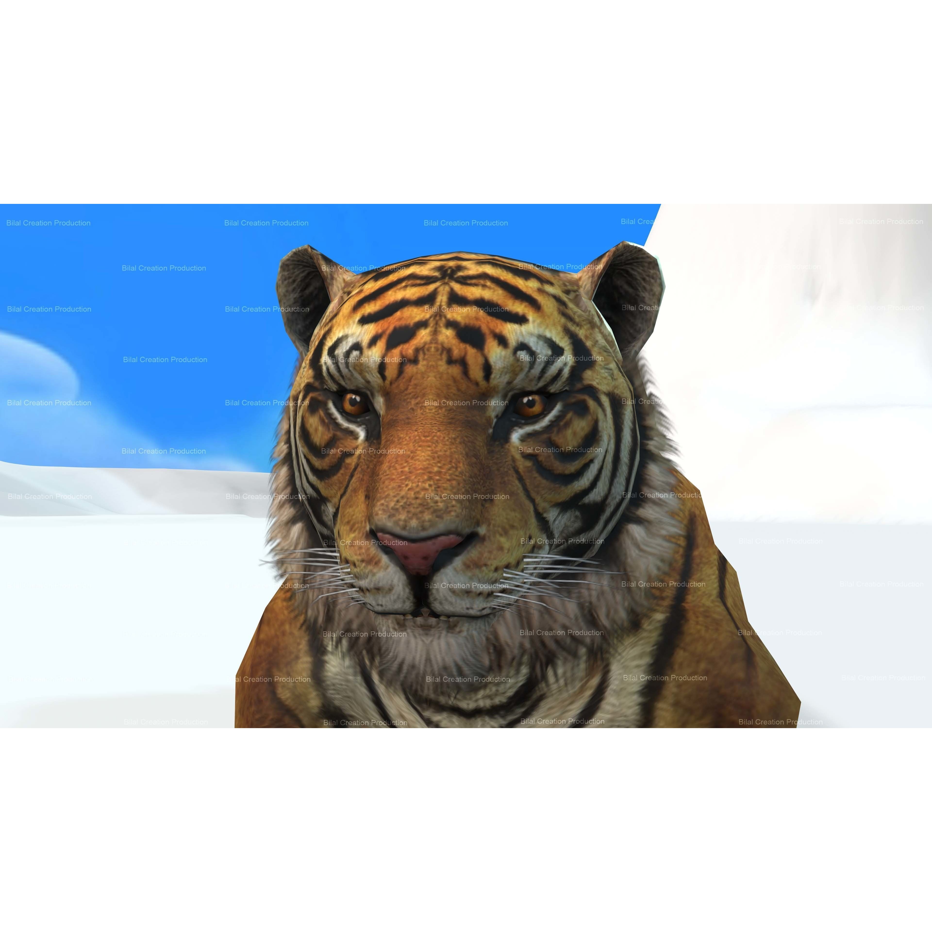 Tiger Rigged Animated 7 3D model 4