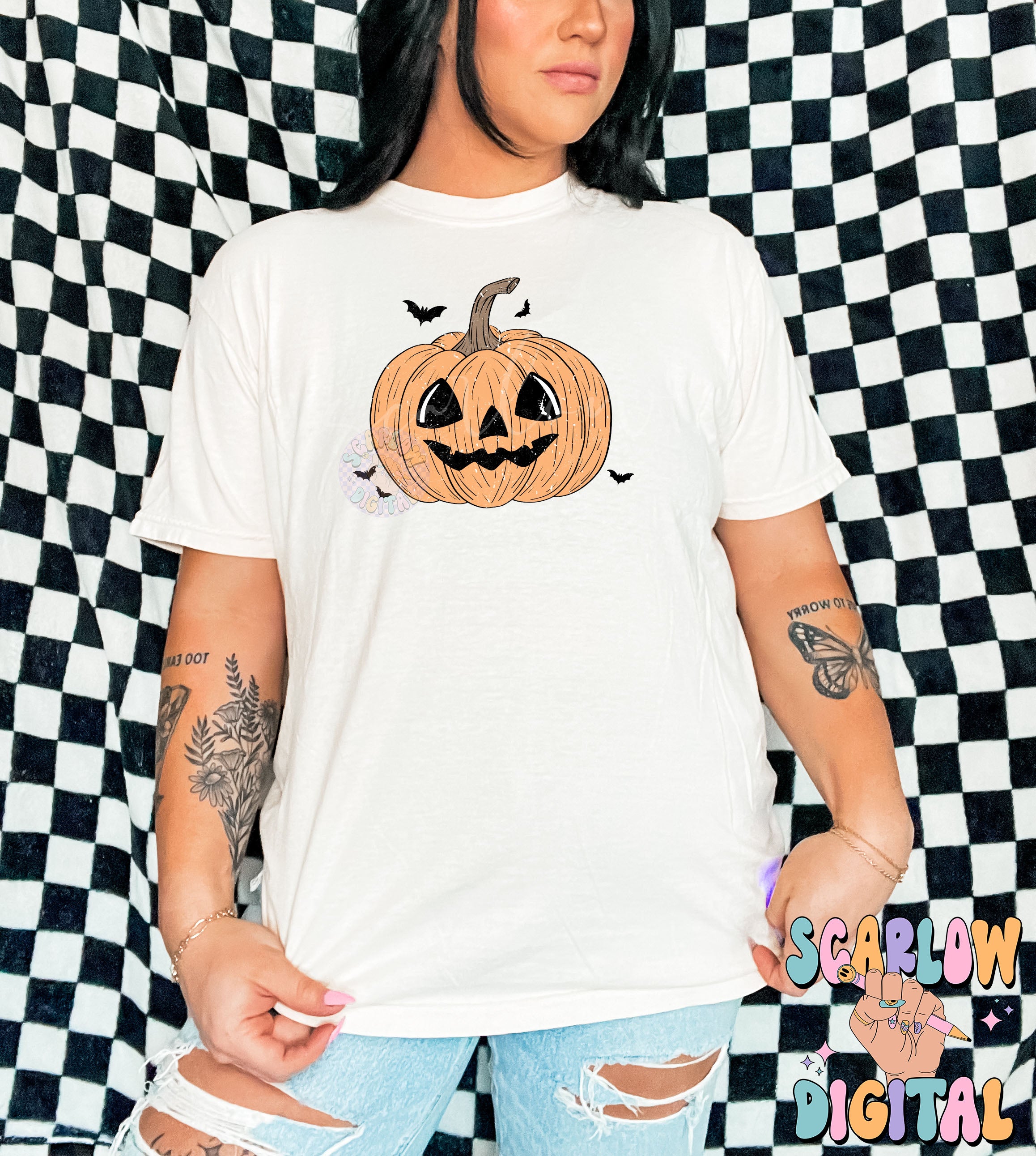 Tis The Season To Be Spooky Front and Back PNG Digital Design Download, halloween pocket & back png, jack-o'-lantern png, spooky season png 3