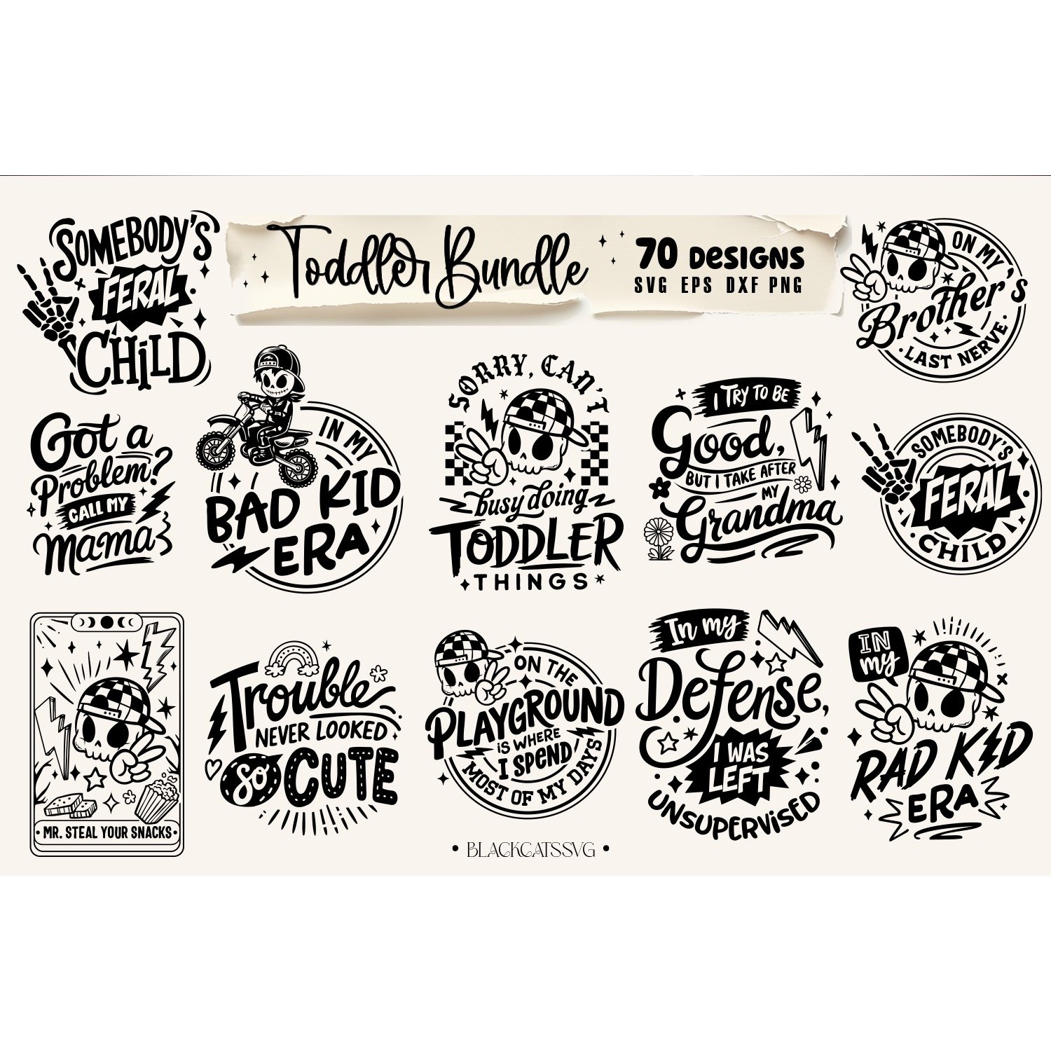 Toddler Bundle 70 designs SVG, Funny toddler svg, Rad kid 3