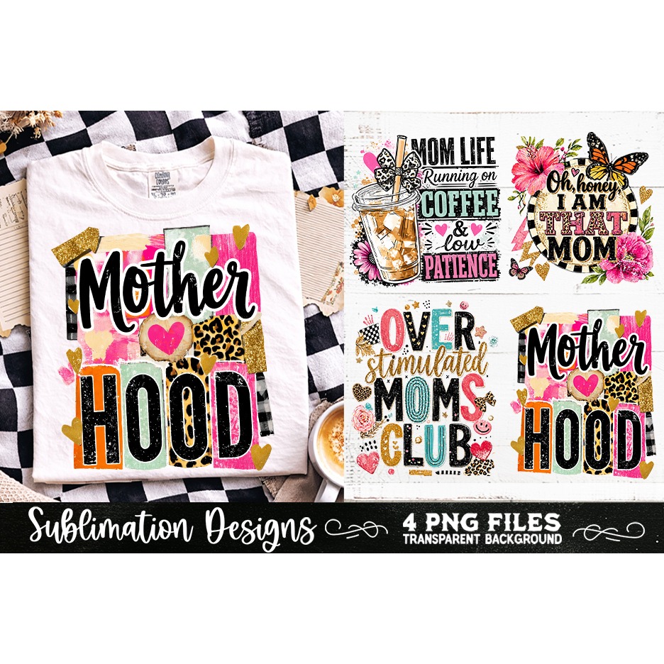 Trendy Mama PNG , Retro Collage Mama 4 Designs Sublimation (11) 3