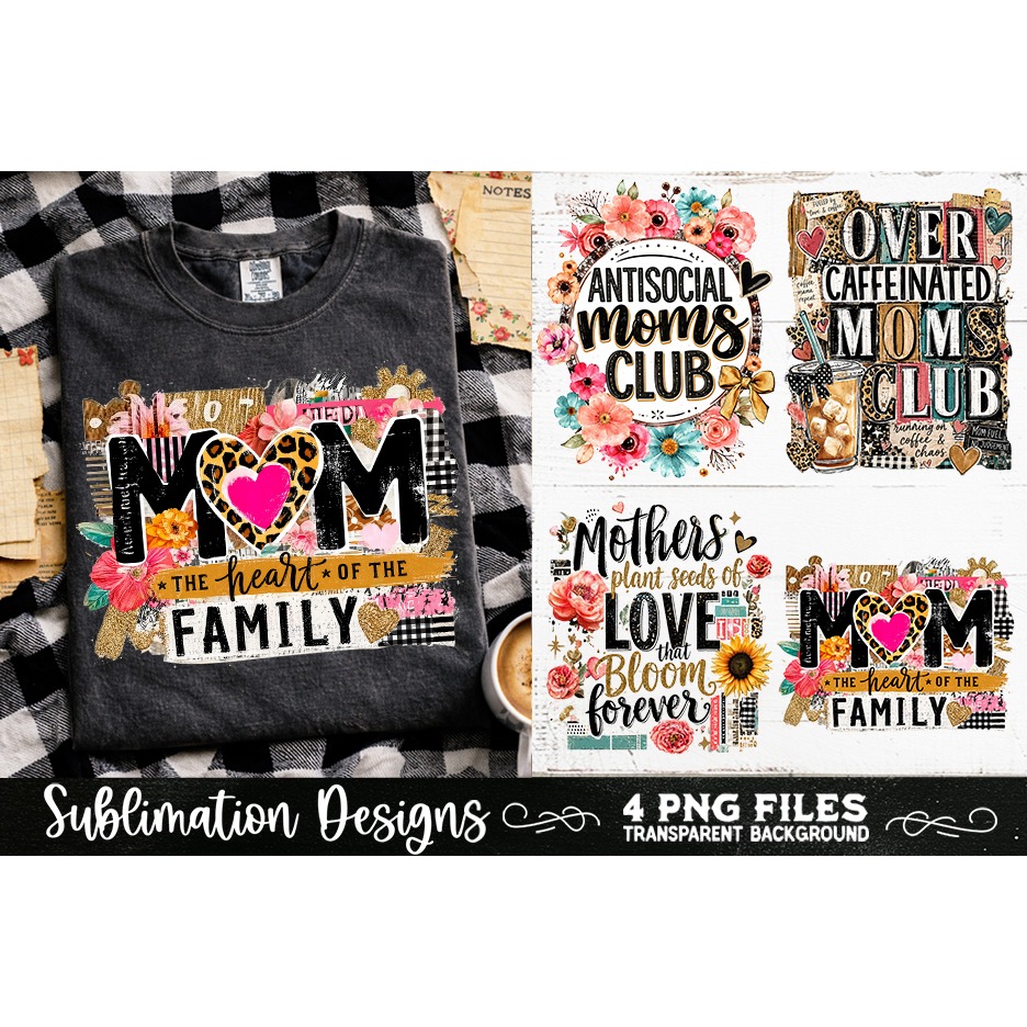 Trendy Mama PNG , Retro Collage Mama 4 Designs Sublimation (12) 5