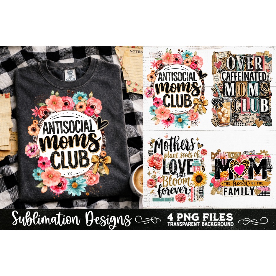 Trendy Mama PNG , Retro Collage Mama 4 Designs Sublimation (12) 6