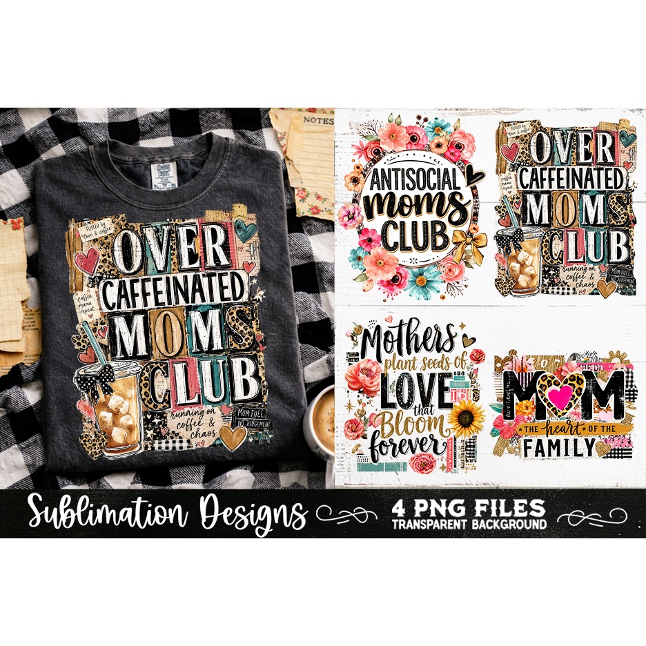 Trendy Mama PNG , Retro Collage Mama 4 Designs Sublimation (12) 7