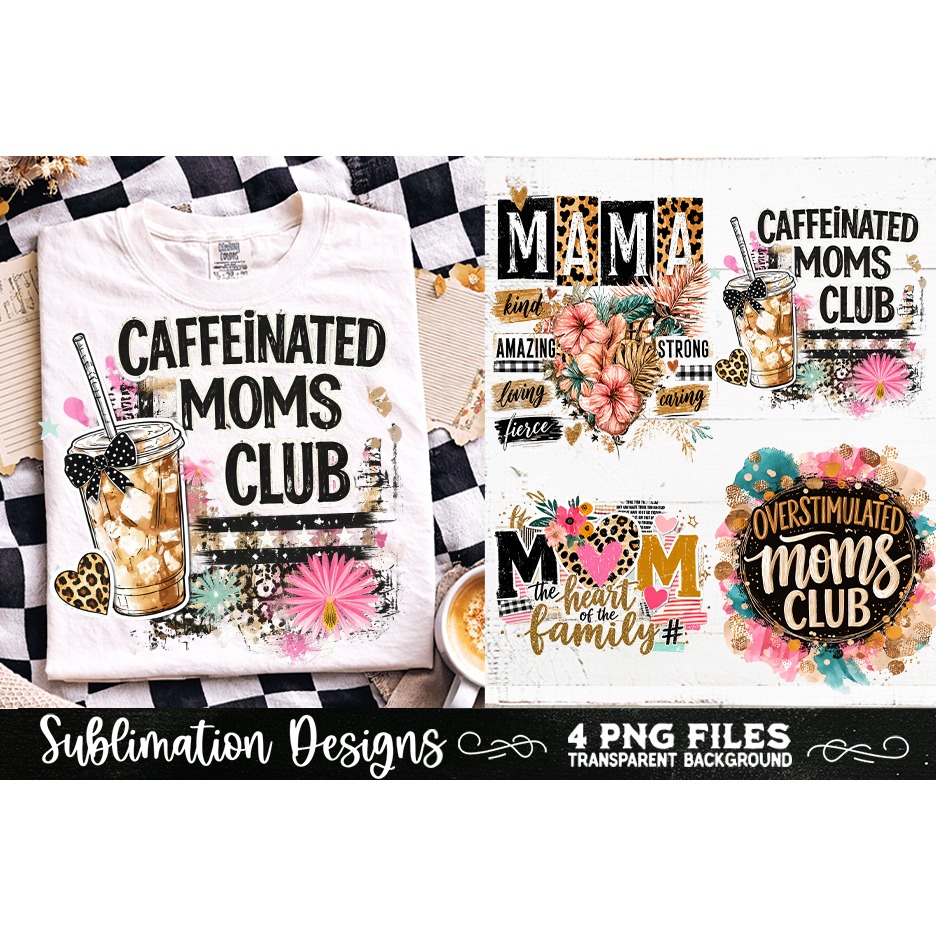 Trendy Mama PNG , Retro Collage Mama 4 Designs Sublimation (13) 2