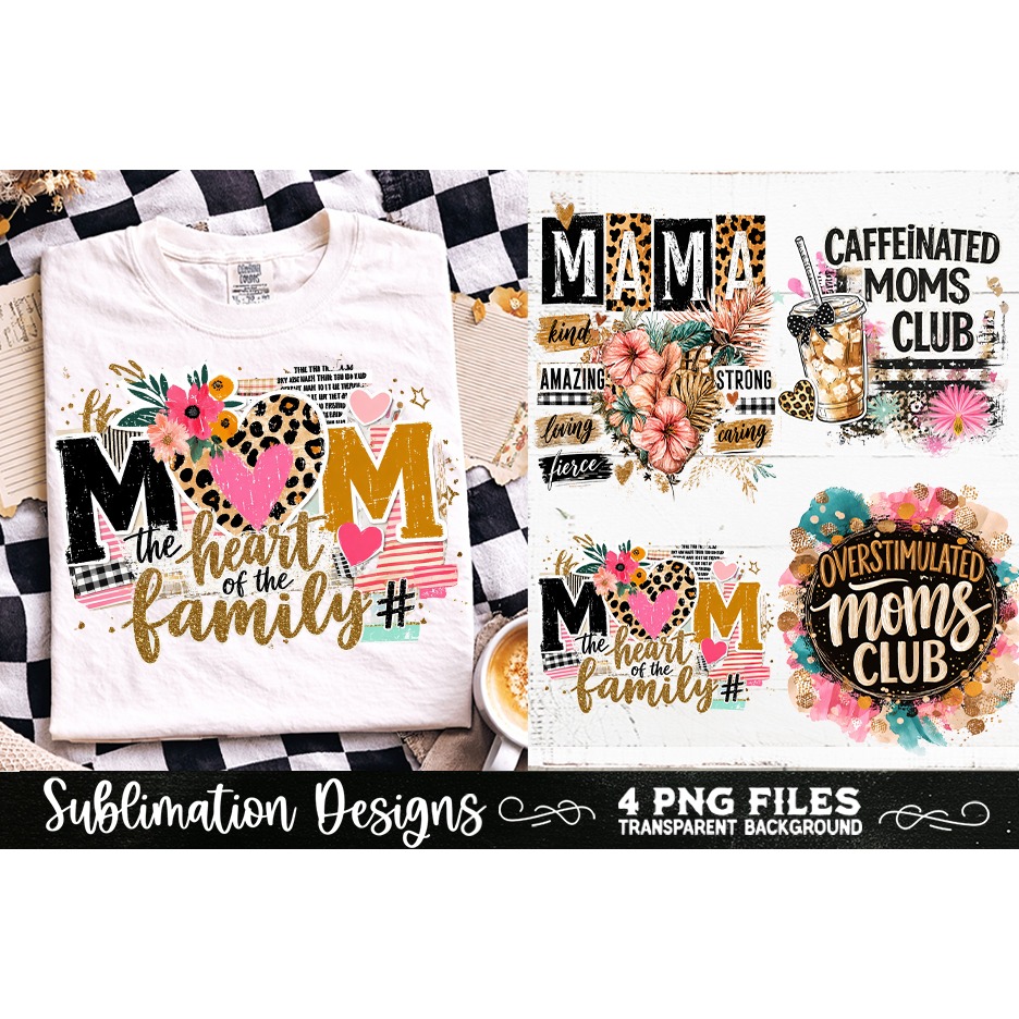 Trendy Mama PNG , Retro Collage Mama 4 Designs Sublimation (13) 3