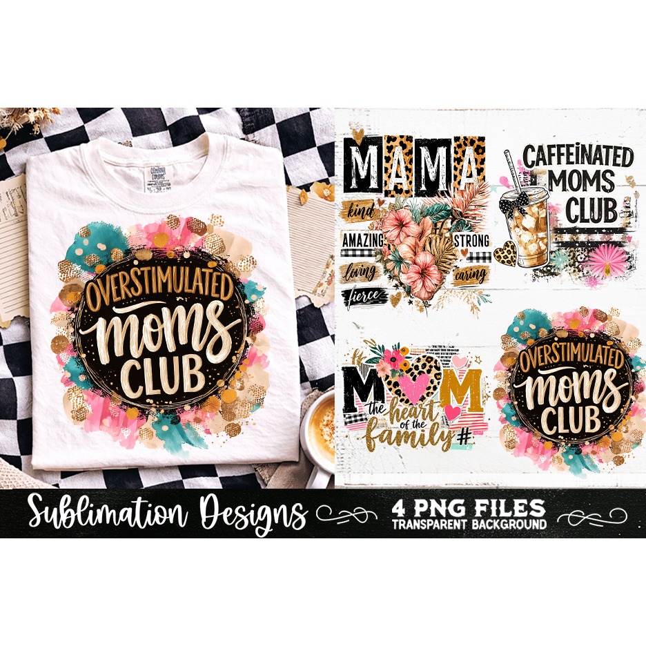 Trendy Mama PNG , Retro Collage Mama 4 Designs Sublimation (13) 4