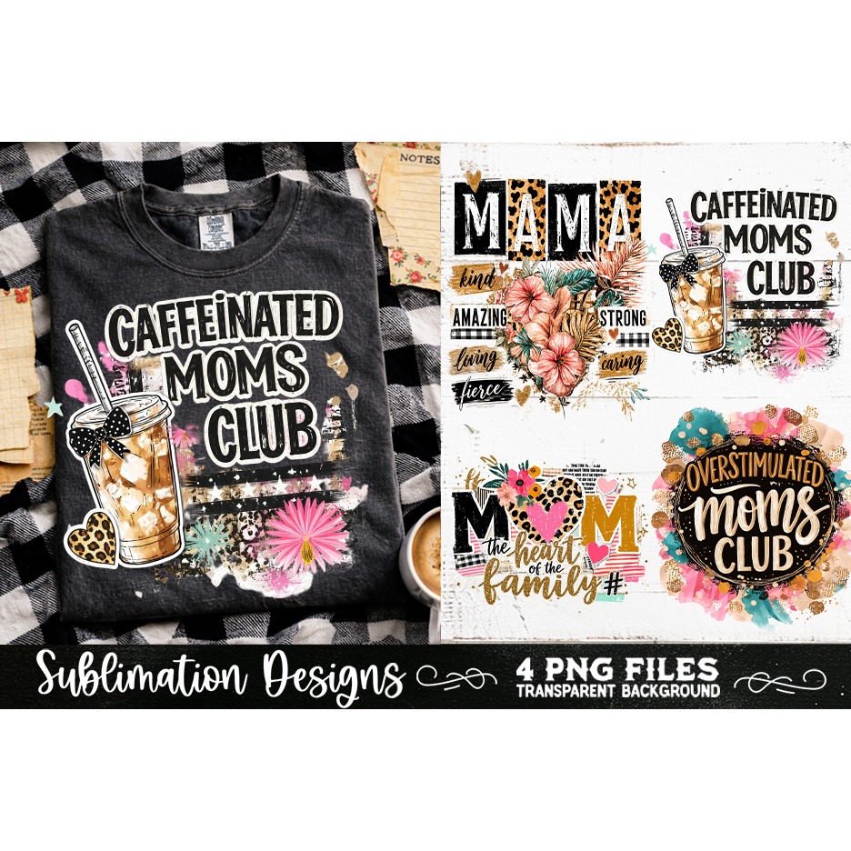 Trendy Mama PNG , Retro Collage Mama 4 Designs Sublimation (13) 6