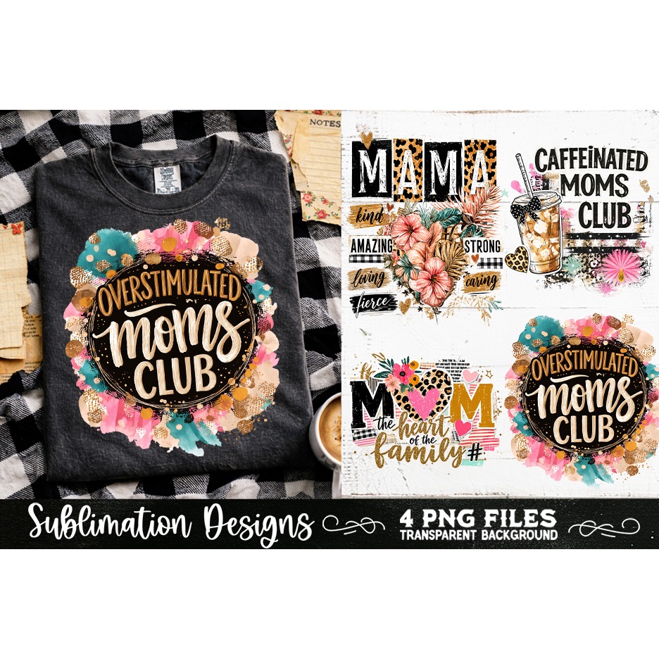 Trendy Mama PNG , Retro Collage Mama 4 Designs Sublimation (13) 7