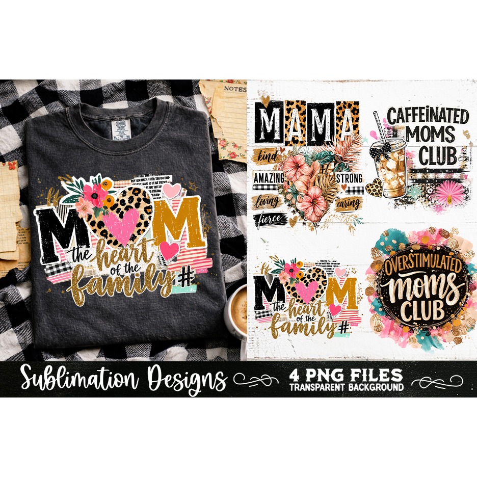 Trendy Mama PNG , Retro Collage Mama 4 Designs Sublimation (13) 8