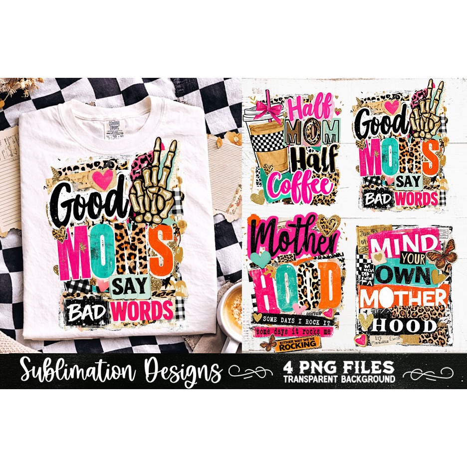 Trendy Mama PNG , Retro Collage Mama 4 Designs Sublimation (15) 7