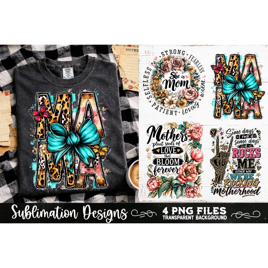 Trendy Mama PNG , Retro Collage Mama 4 Designs Sublimation (2) 6