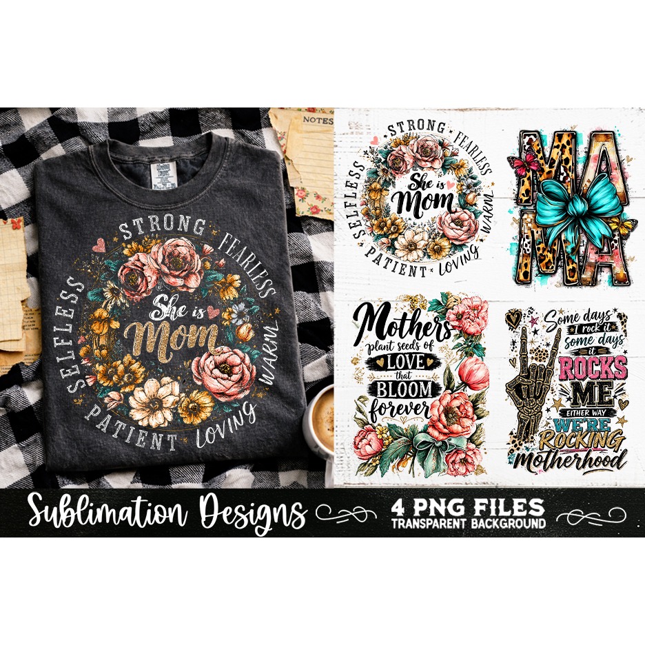 Trendy Mama PNG , Retro Collage Mama 4 Designs Sublimation (2) 7