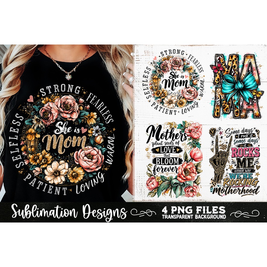 Trendy Mama PNG , Retro Collage Mama 4 Designs Sublimation (2) 9