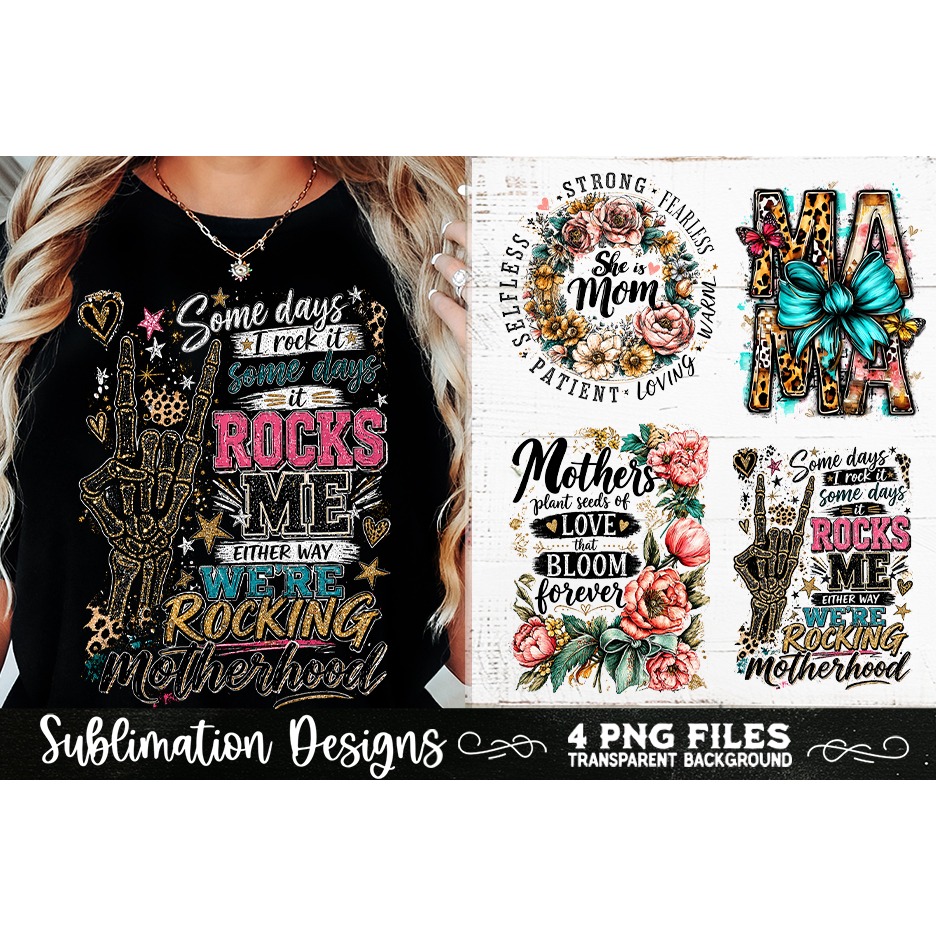 Trendy Mama PNG , Retro Collage Mama 4 Designs Sublimation (2) 10
