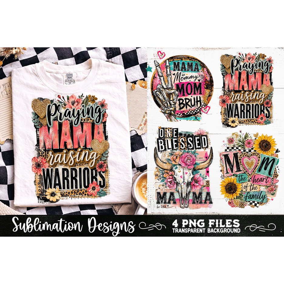 Trendy Mama PNG , Retro Collage Mama 4 Designs Sublimation (5) 8