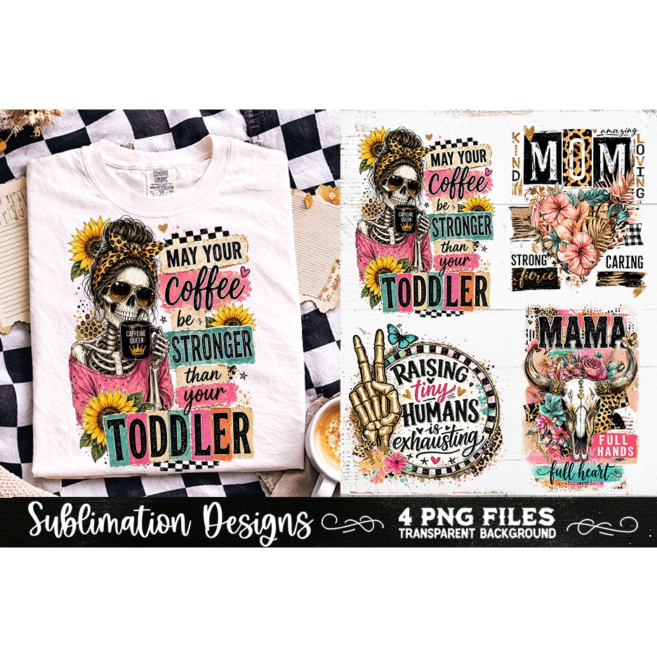 Trendy Mama PNG , Retro Collage Mama 4 Designs Sublimation (7) 2