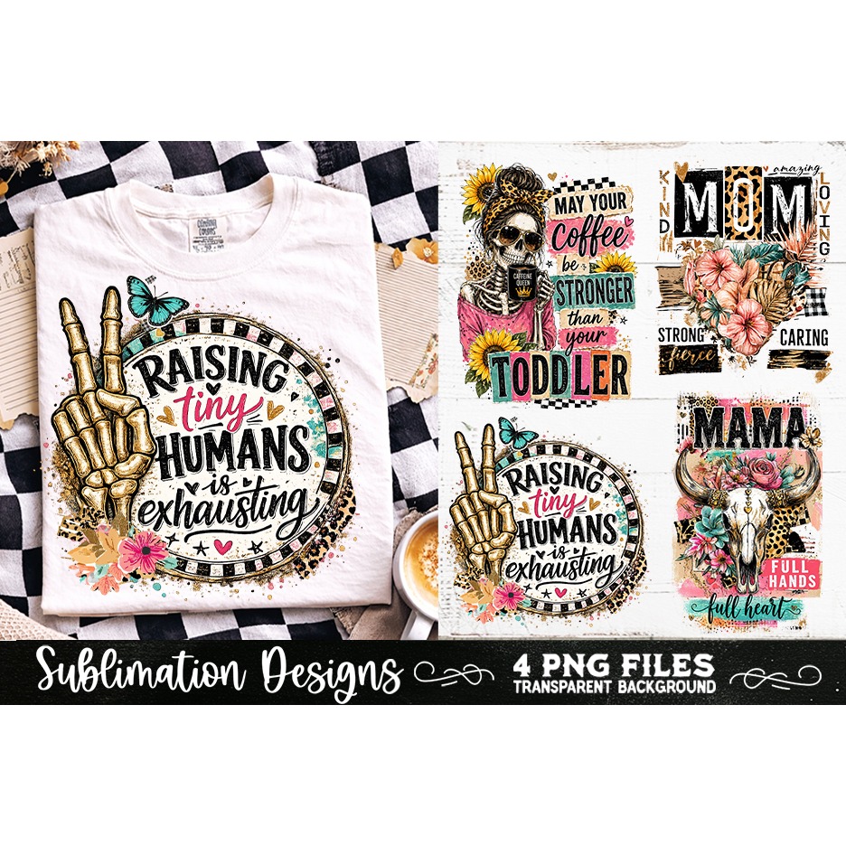 Trendy Mama PNG , Retro Collage Mama 4 Designs Sublimation (7) 3