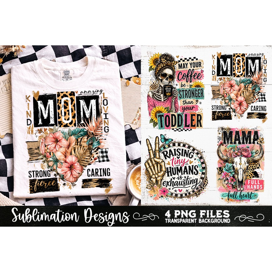 Trendy Mama PNG , Retro Collage Mama 4 Designs Sublimation (7) 4