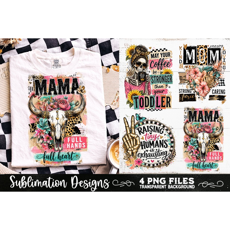 Trendy Mama PNG , Retro Collage Mama 4 Designs Sublimation (7) 5