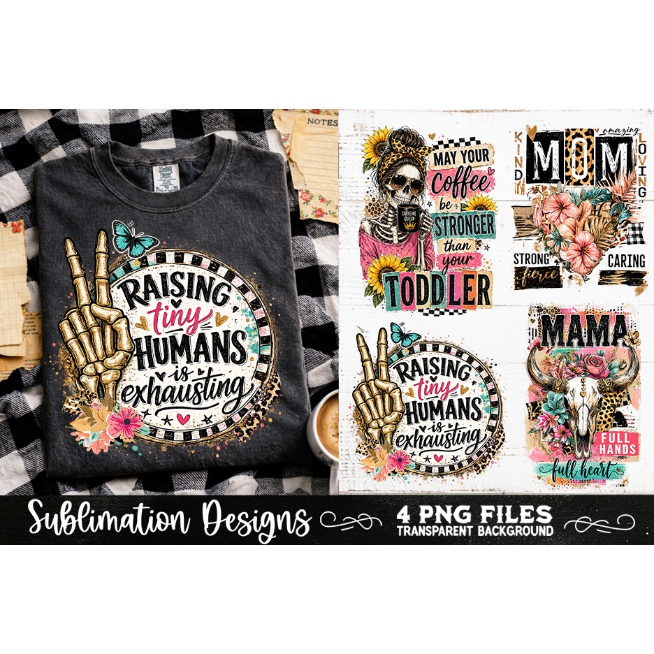 Trendy Mama PNG , Retro Collage Mama 4 Designs Sublimation (7) 6