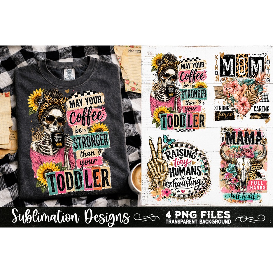 Trendy Mama PNG , Retro Collage Mama 4 Designs Sublimation (7) 8