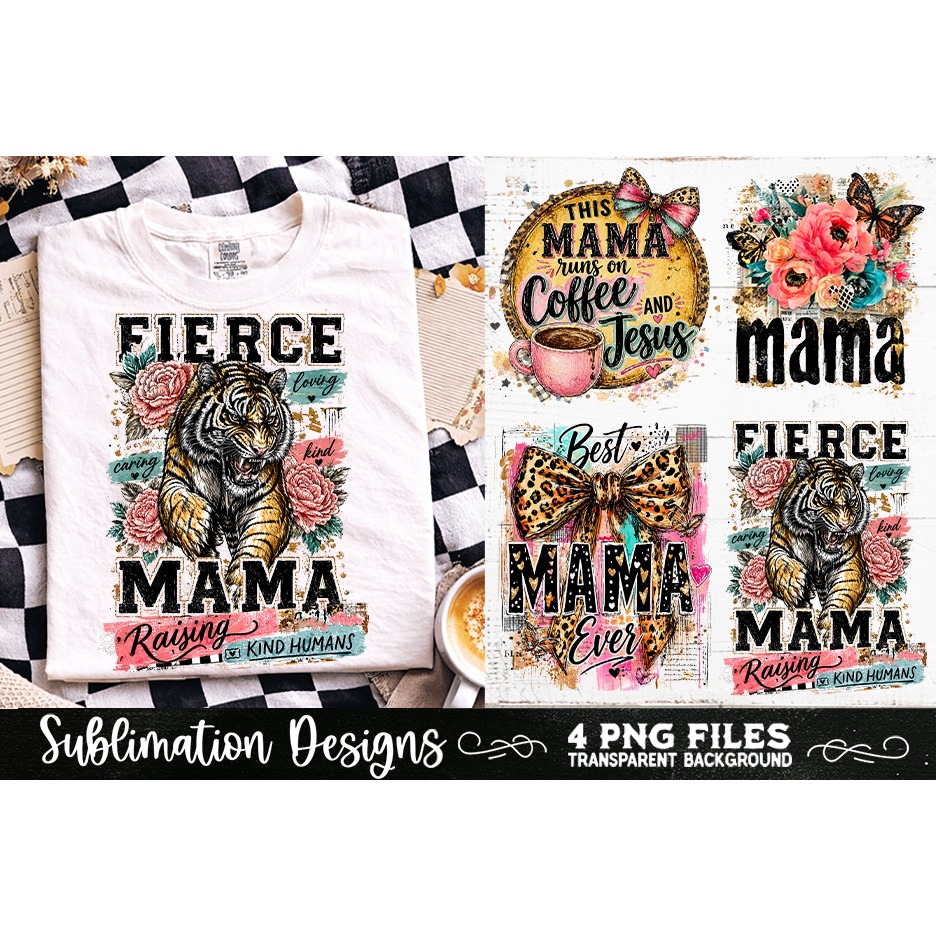 Trendy Mama PNG , Retro Collage Mama 4 Designs Sublimation (8) 5