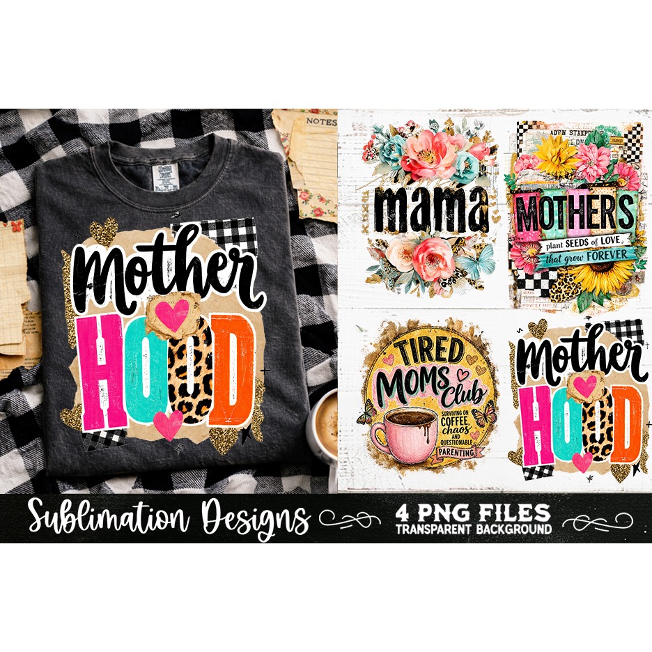 Trendy Mama PNG , Retro Collage Mama 4 Designs Sublimation (9) 6
