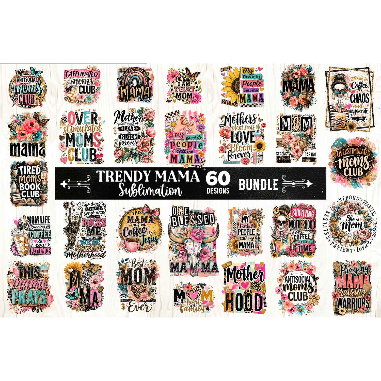 Trendy Mama sublimation bundle 60 designs 2
