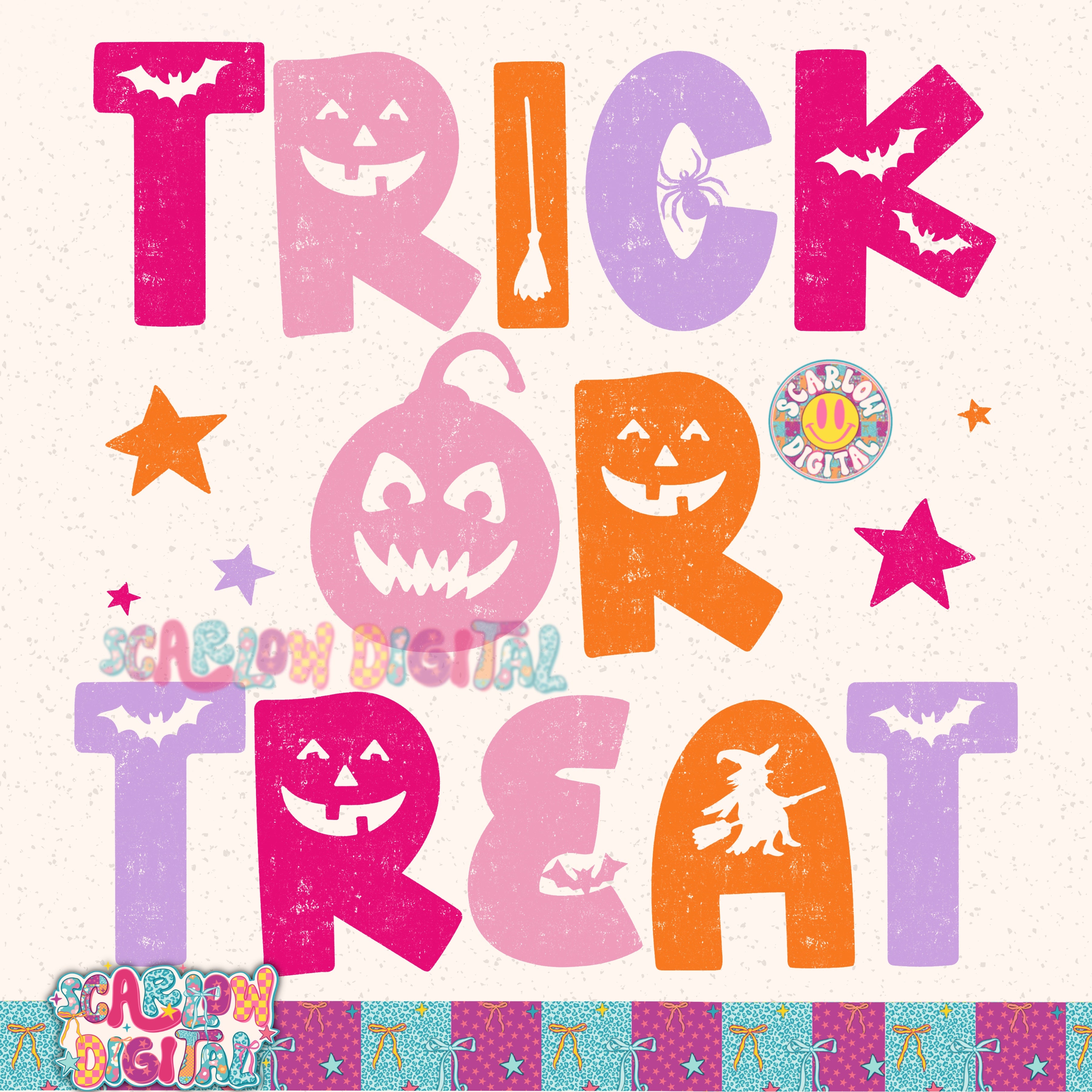 Trick or Treat in Pink PNG Digital Design 2