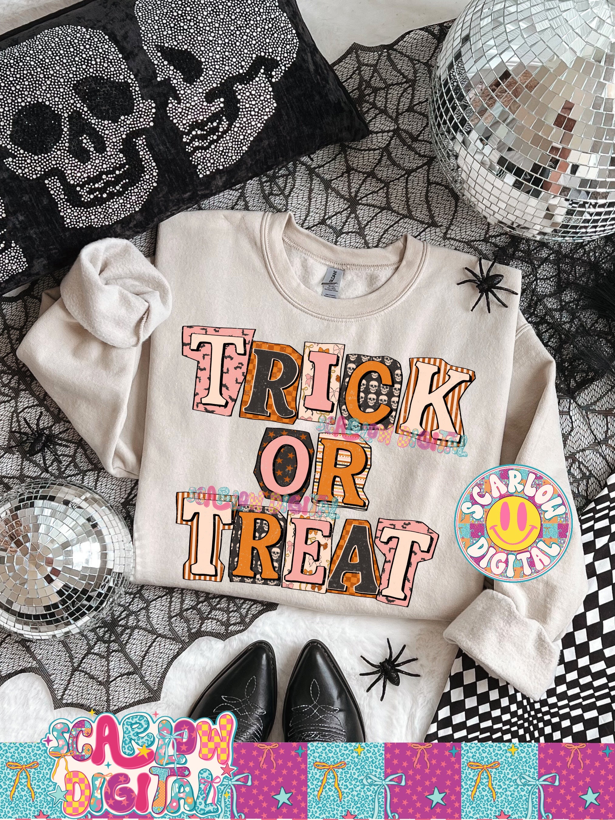 Trick or Treat PNG Digital Design