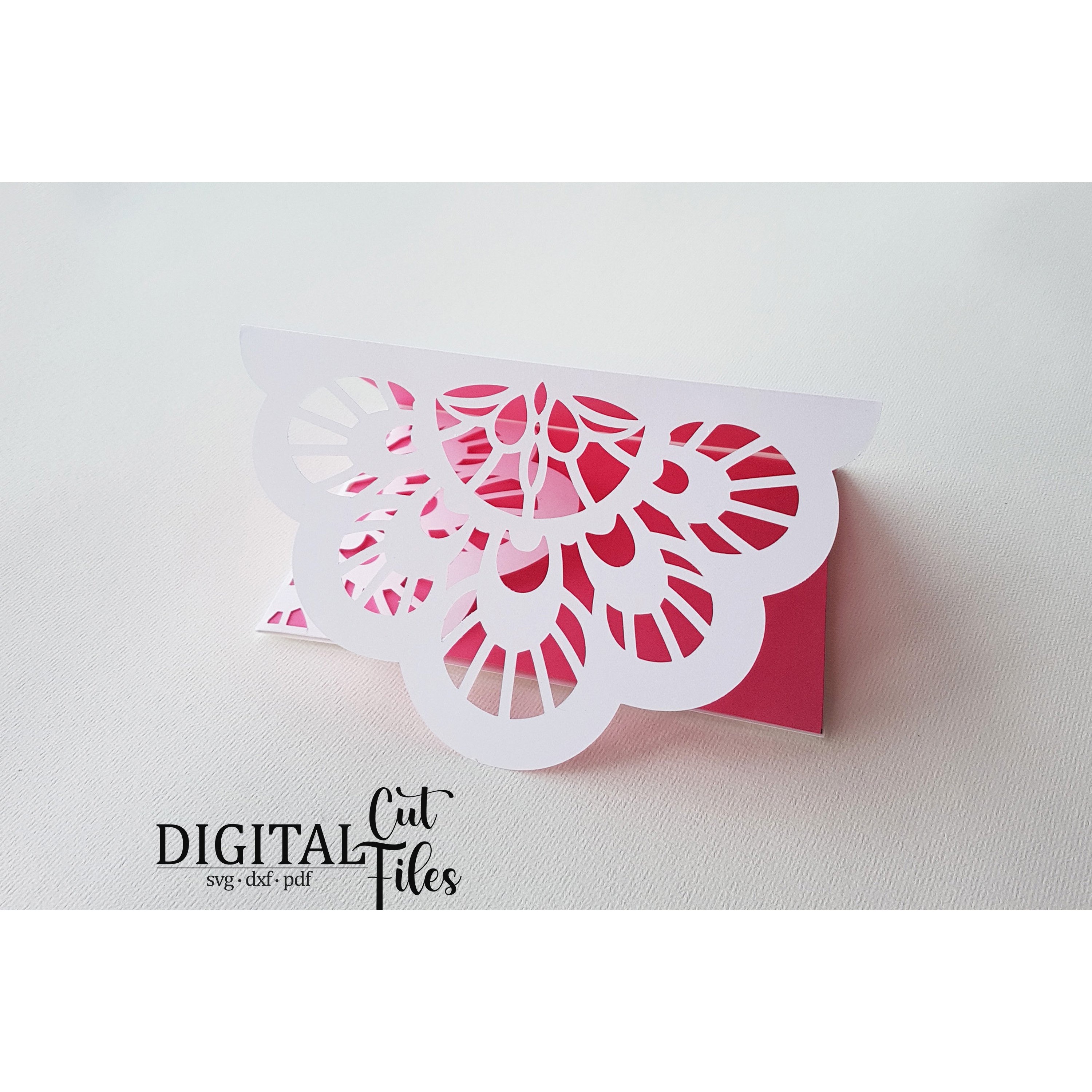Trifold wedding invitation pocket svg dxf pdf cut file 6