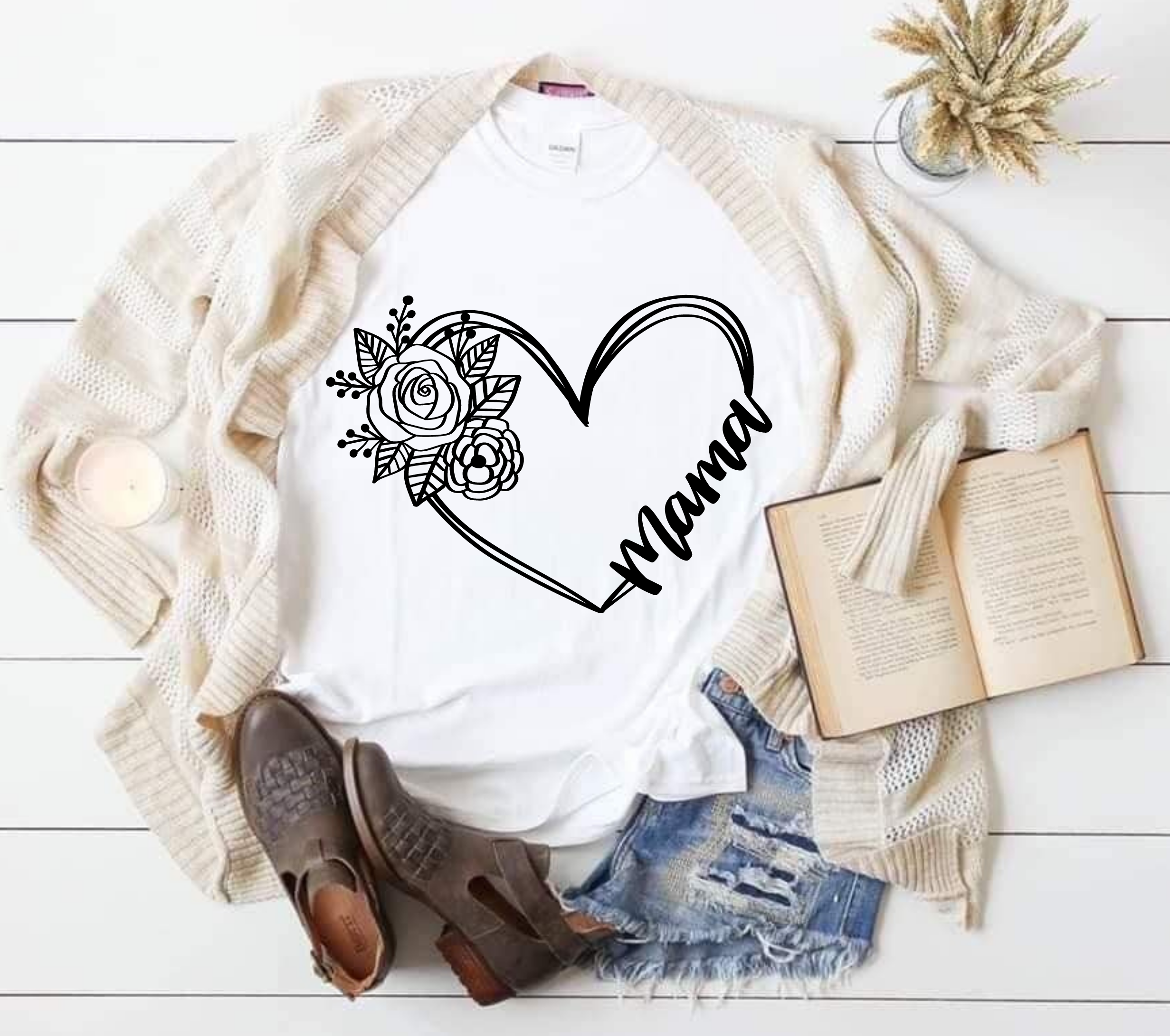 Mama Floral Heart SVG 3