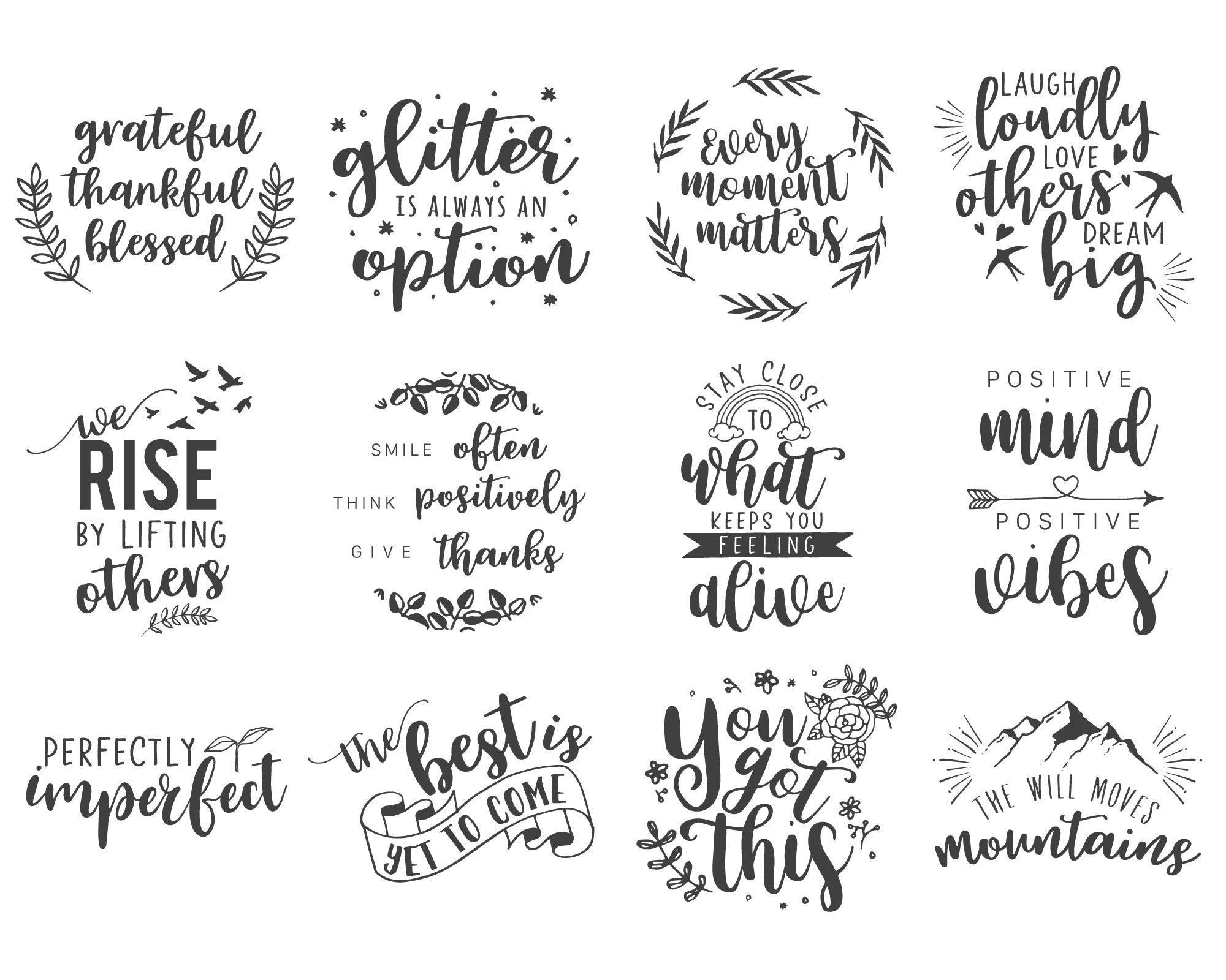 Inspirational Quote SVG Bundle | 25 Pack 2