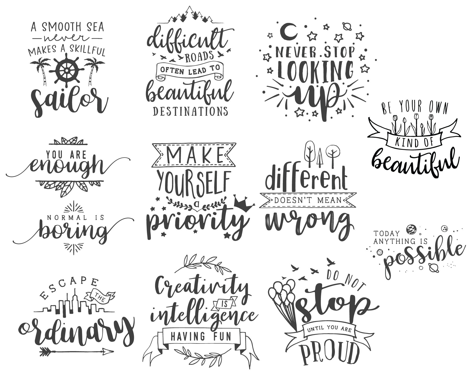 Inspirational Quote SVG Bundle | 25 Pack 3