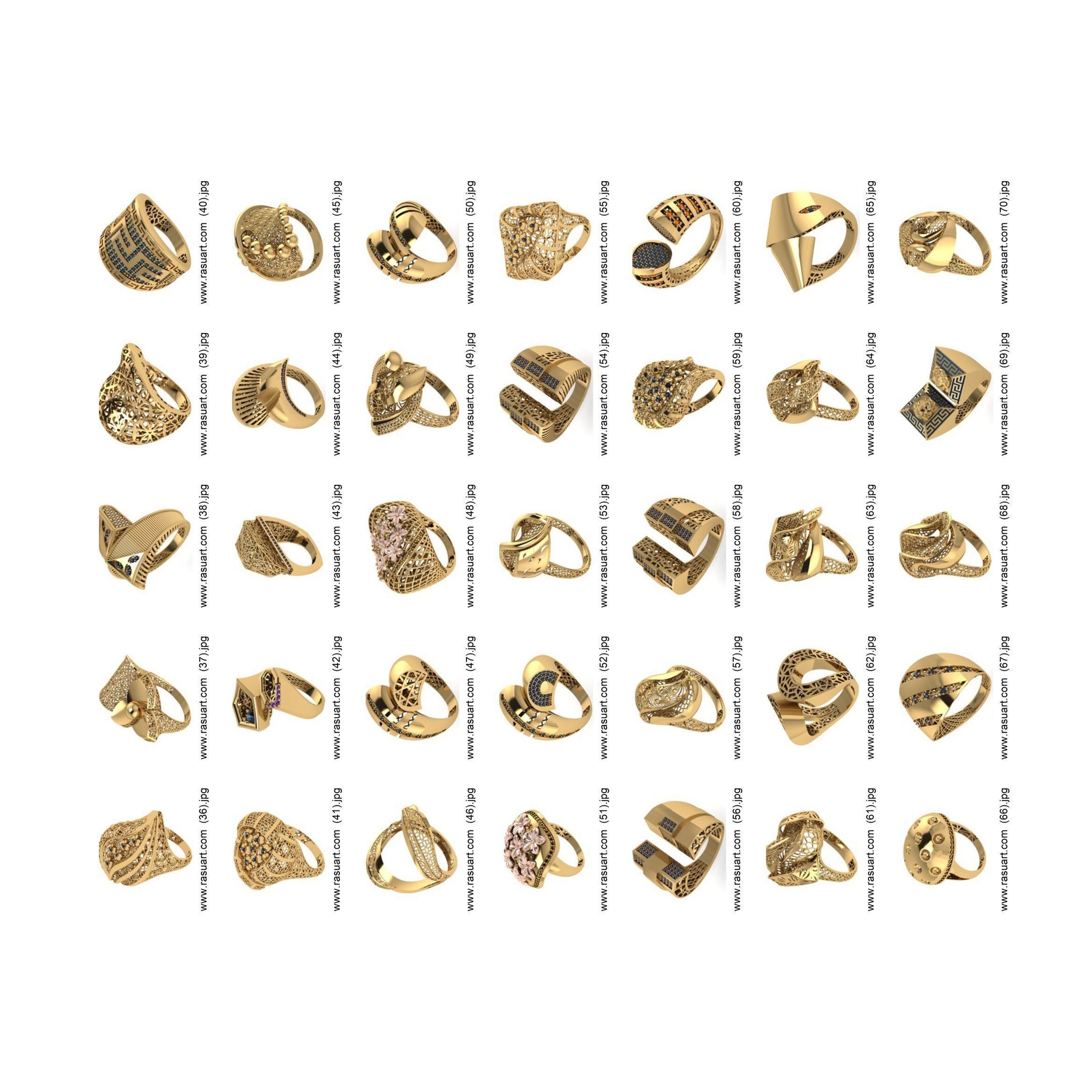 turkish RINGS FILES 1400 PIECES READY TO PRINT 3D print model 2
