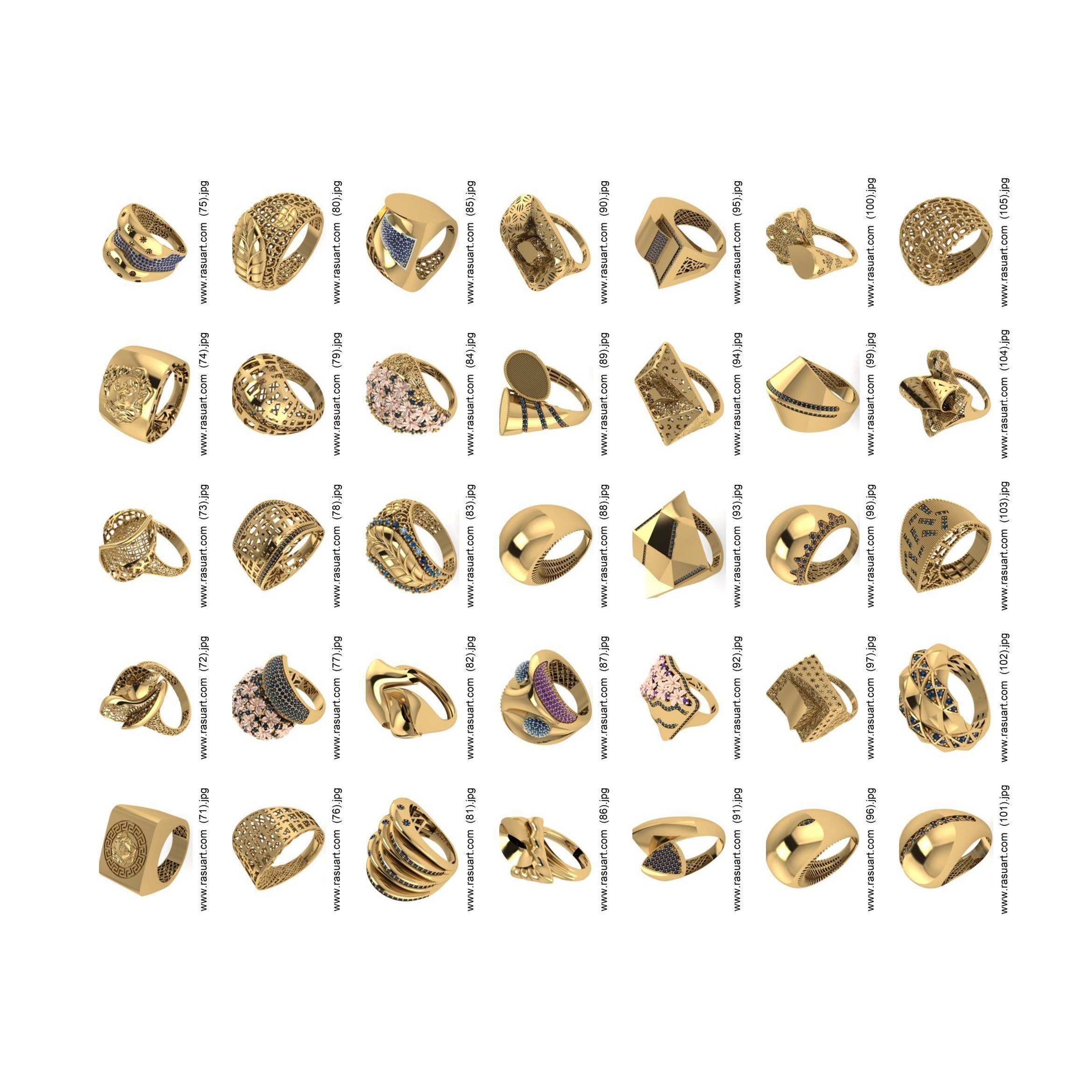 turkish RINGS FILES 1400 PIECES READY TO PRINT 3D print model 3