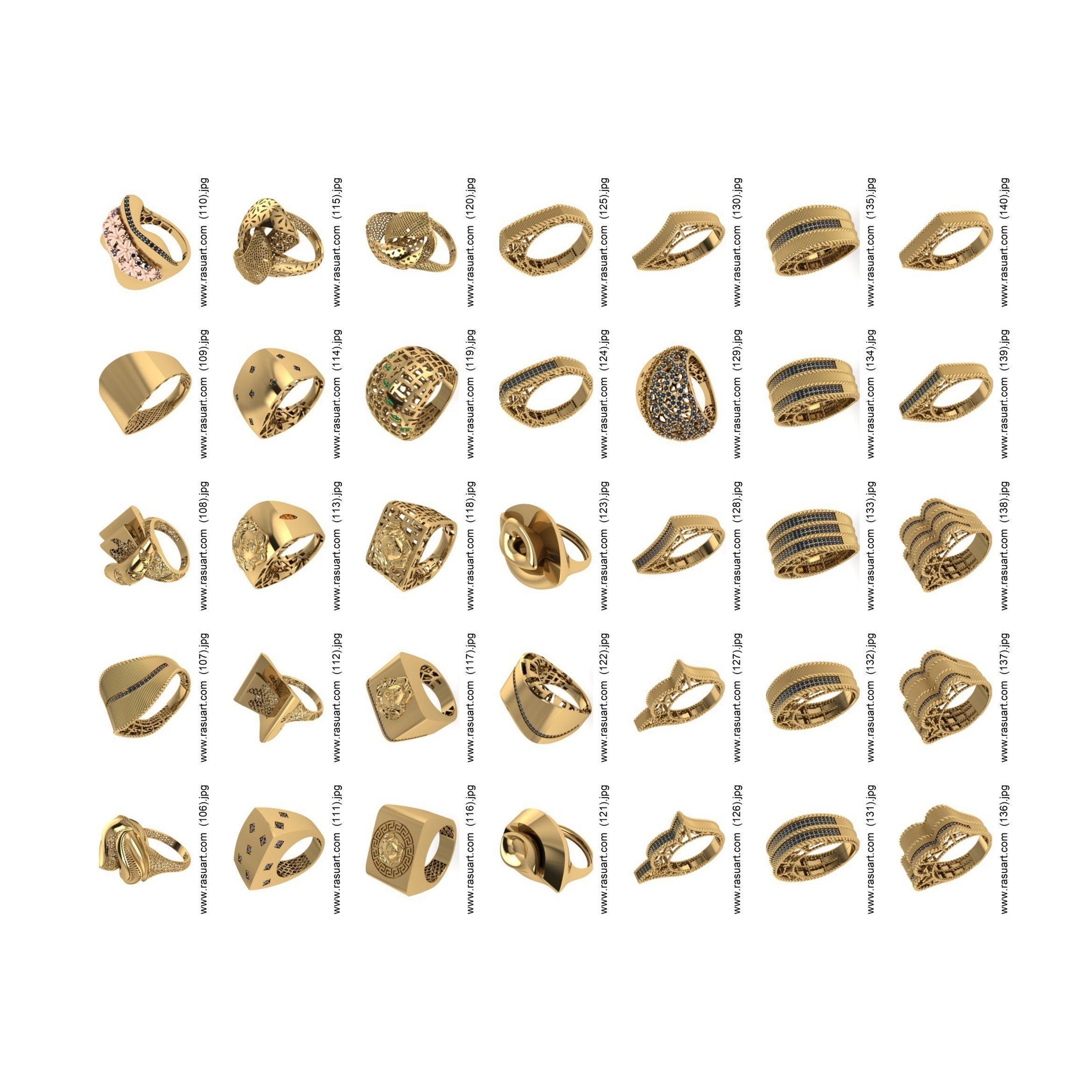 turkish RINGS FILES 1400 PIECES READY TO PRINT 3D print model 4