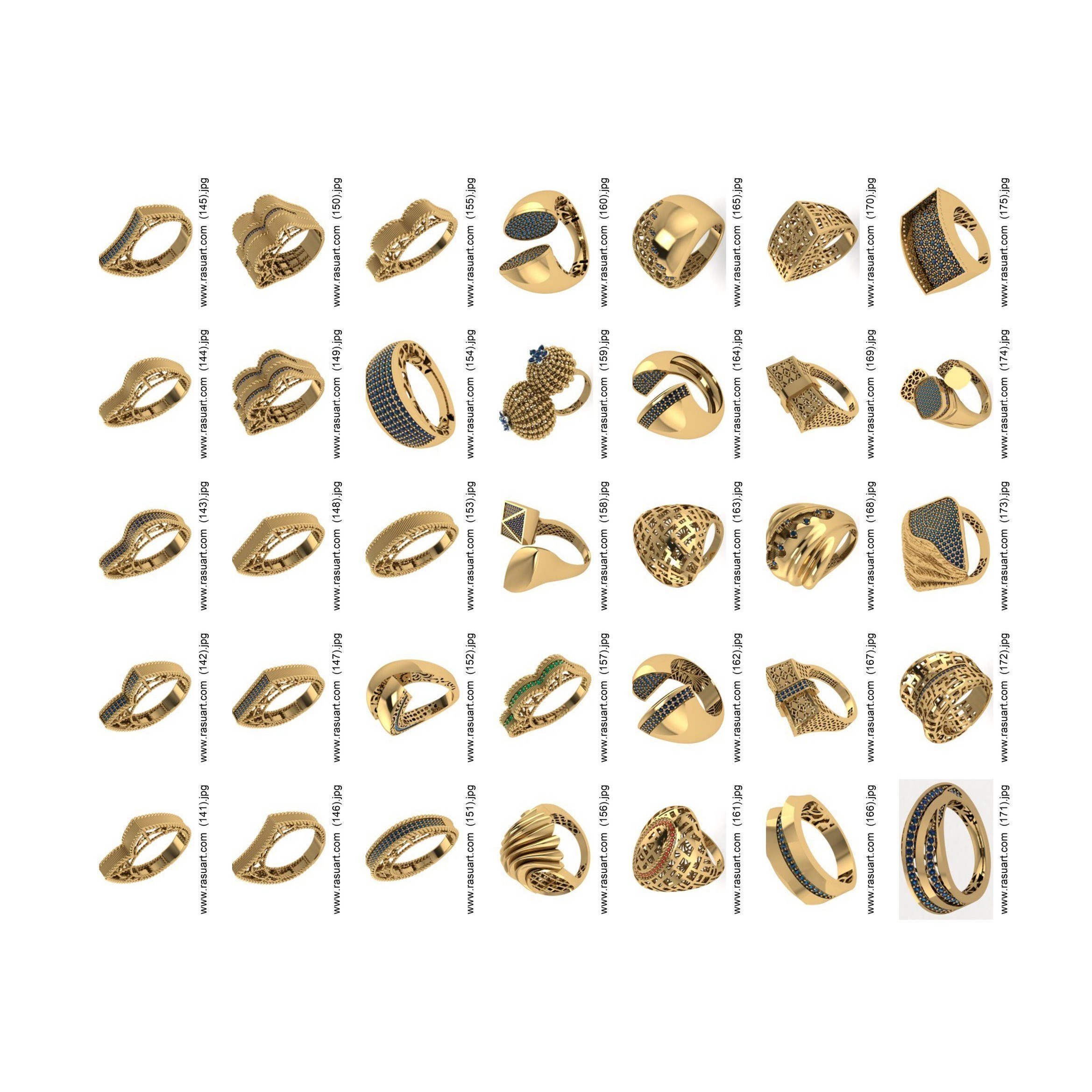 turkish RINGS FILES 1400 PIECES READY TO PRINT 3D print model 5