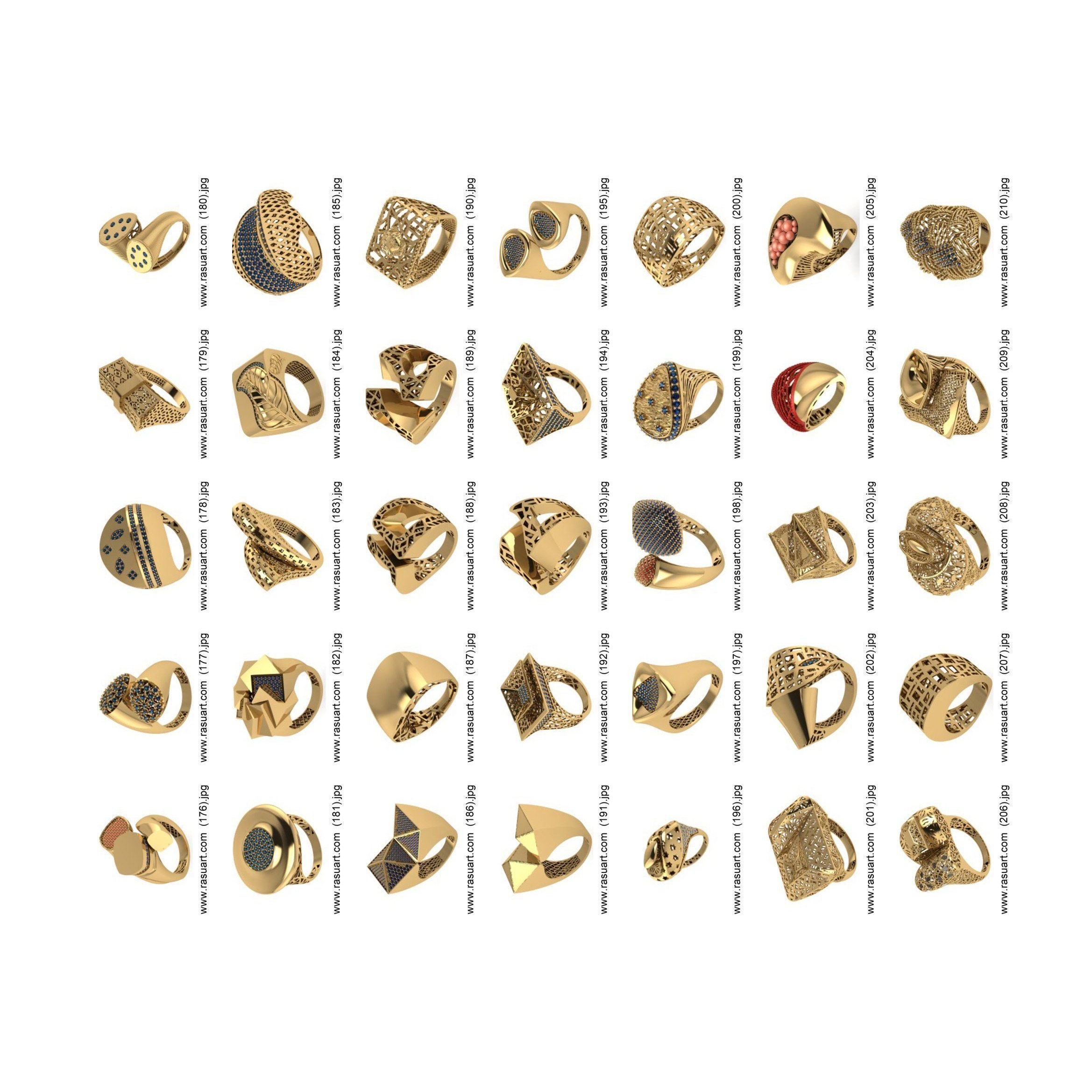 turkish RINGS FILES 1400 PIECES READY TO PRINT 3D print model 6