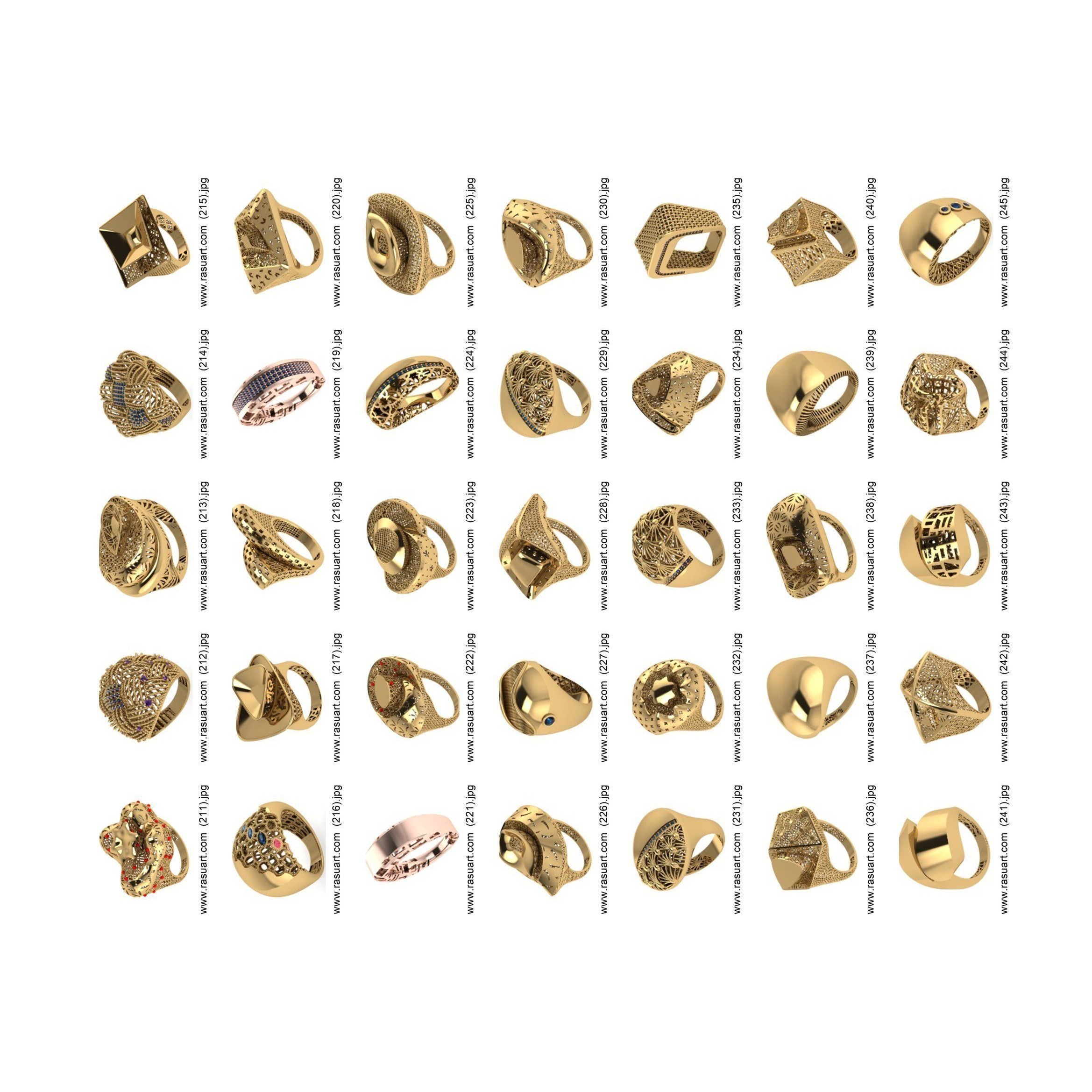 turkish RINGS FILES 1400 PIECES READY TO PRINT 3D print model 7