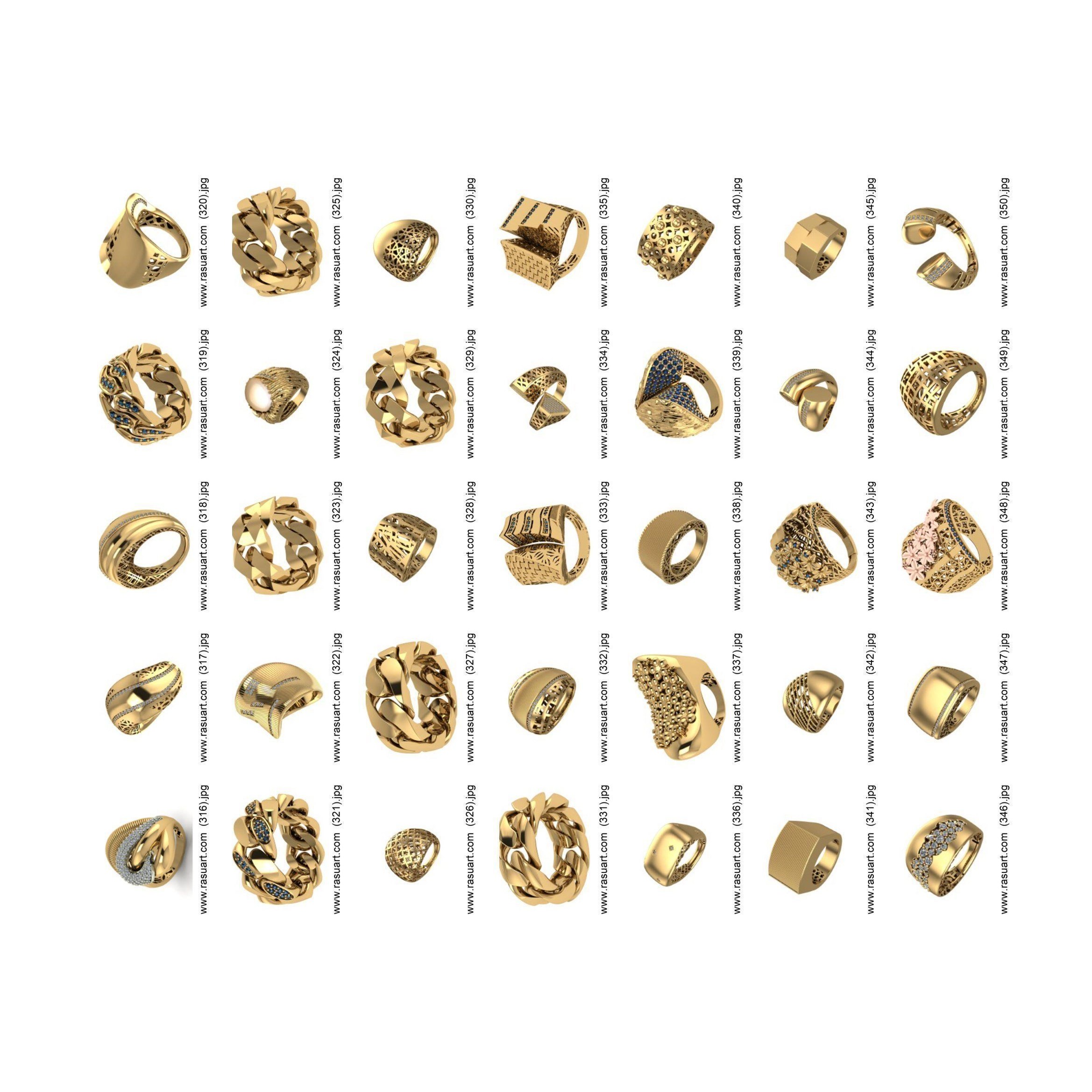 turkish RINGS FILES 1400 PIECES READY TO PRINT 3D print model 10