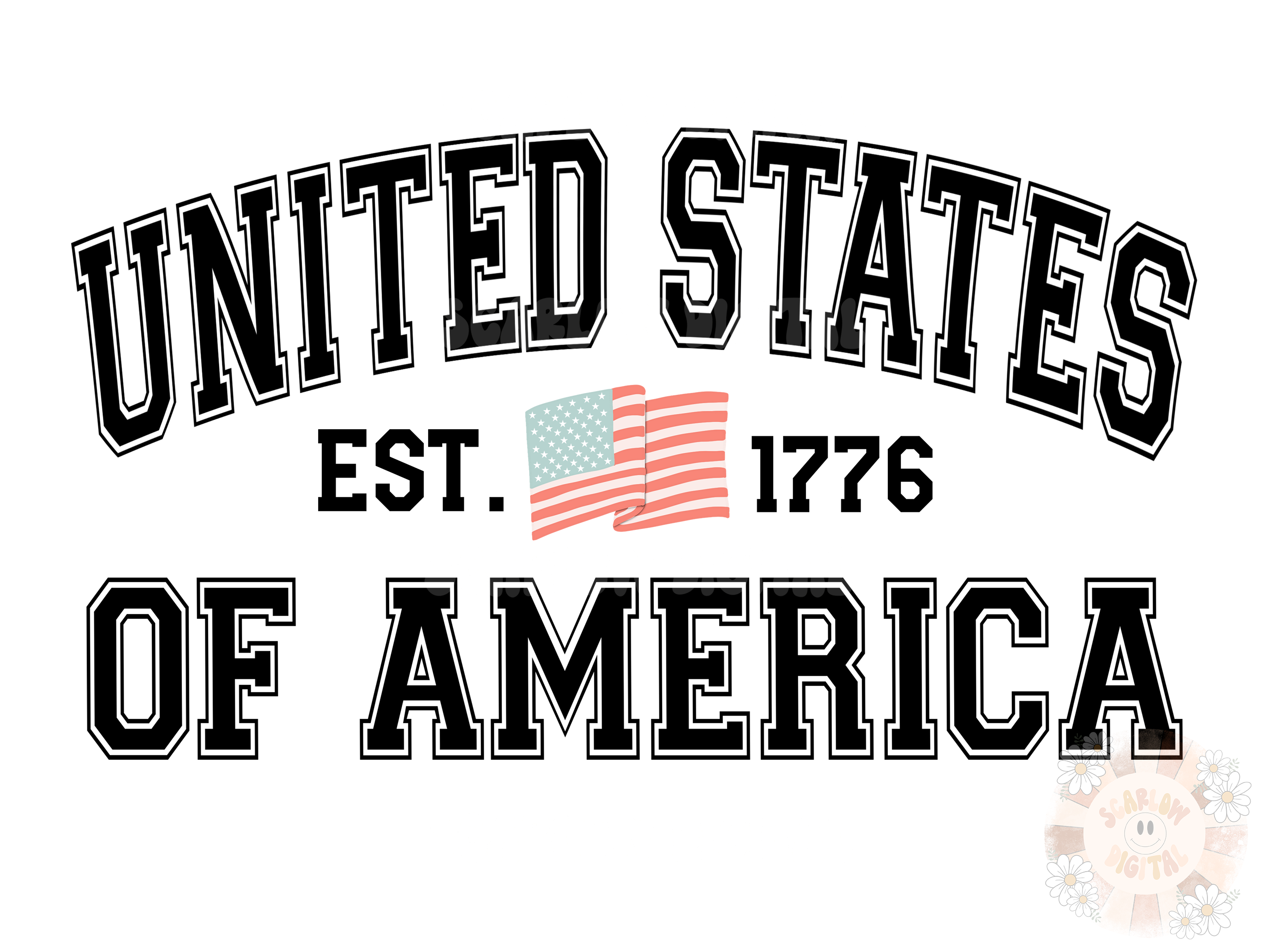 United States of America PNG-July 4th Sublimation Digital Design Download-american flag png, vintage png, varsity letters png, patriotic png 2