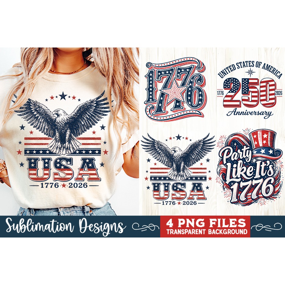 USA 250th Anniversary 4 PNG Sublimation, Patriotic 4th 3